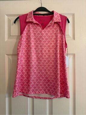 Stella Parker Sport Pink Sleeveless Collared Women’s Athletic Top